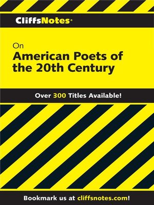 cover image of CliffsNotes on American Poets of the 20th Century